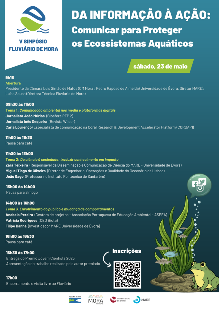 V Simpósio Fluviário de Mora: Da Informação à Ação V simposio maio cartaz final 1